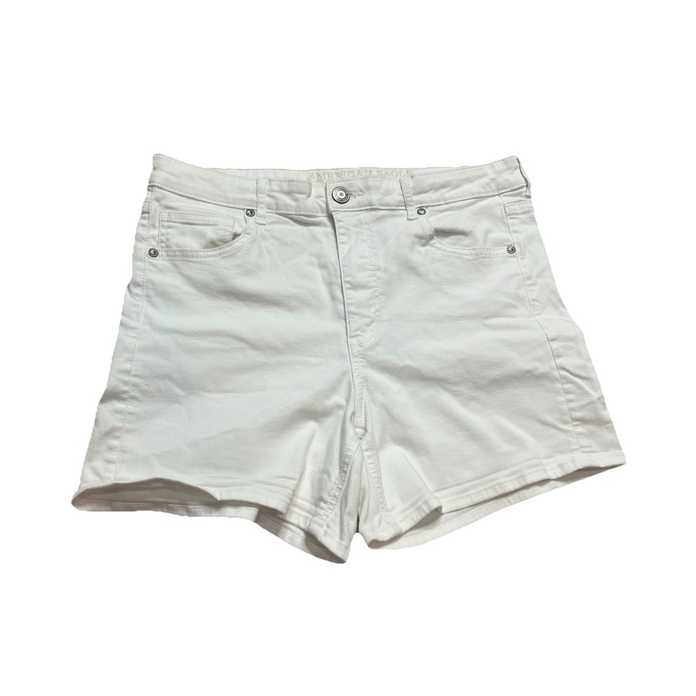 American Eagle Shorts Sz 14 White Denim Super Stretch Hi-Rise Shortie